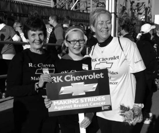 RK Chevrolet with Breast Cancer awareness sign