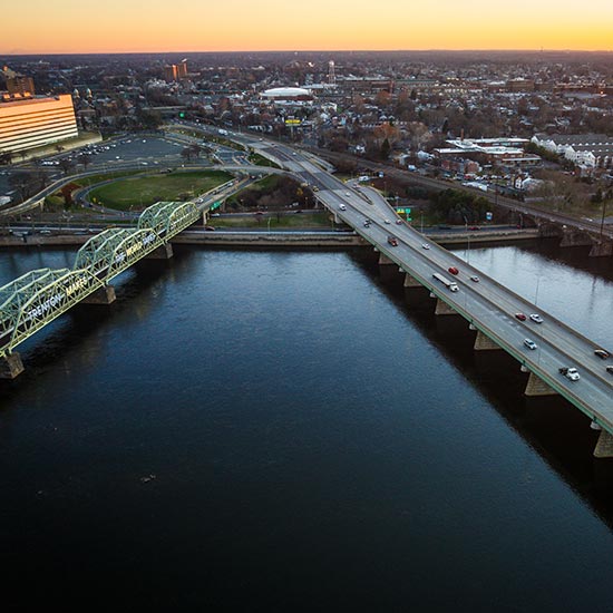 Bridges over river in New Jersey