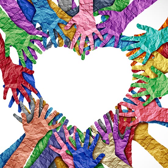 hands together to form a heart