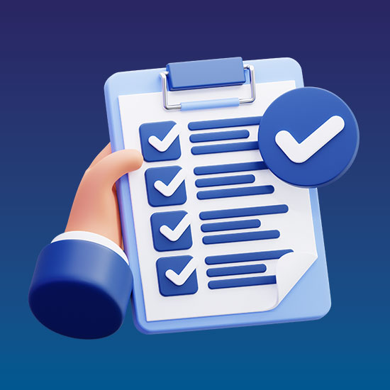 Illustration of Clipboard with a large checklist of completed items